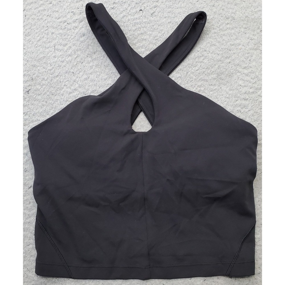 Lululemon Tank Top Womens 6 Black Built-in Bra Sleeveless Halter Neck Pullover
